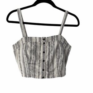 Review Black and White Striped Crop Top